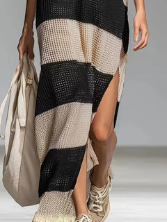 Maxi cover-up met V-hals