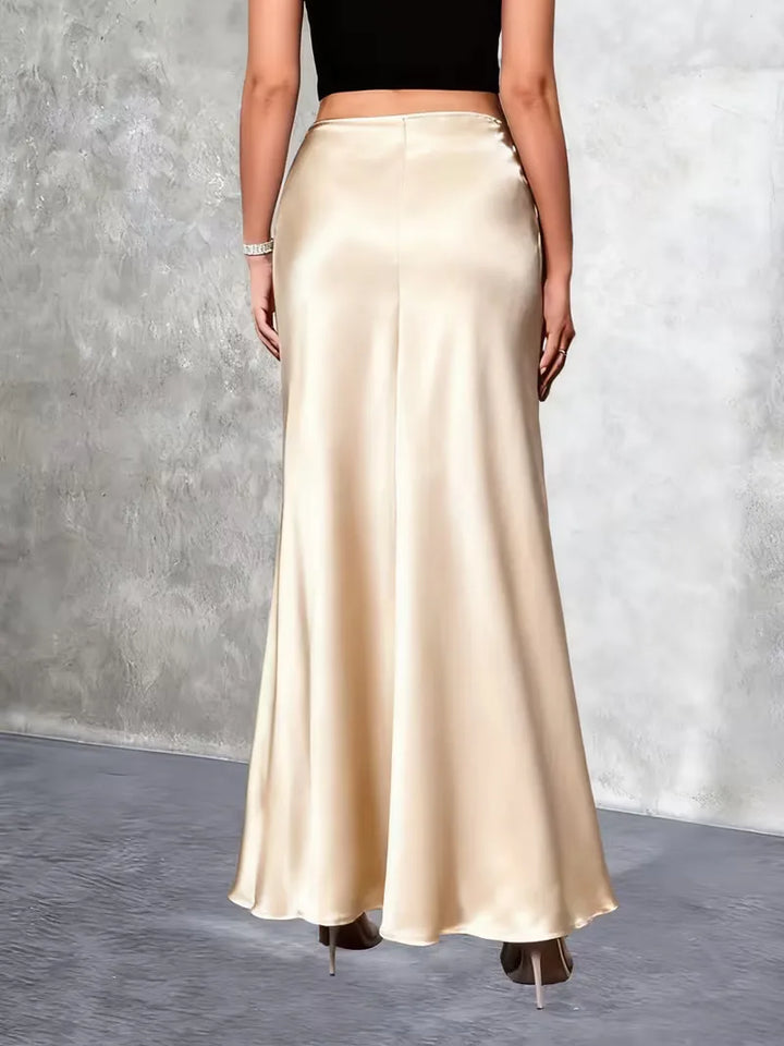 Satijnen rok met hoge taille