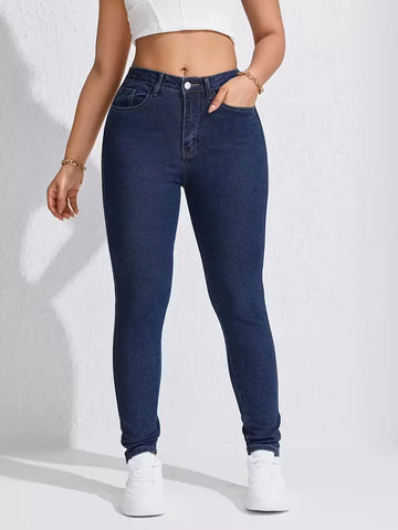 Skinny jeans met hoge taille