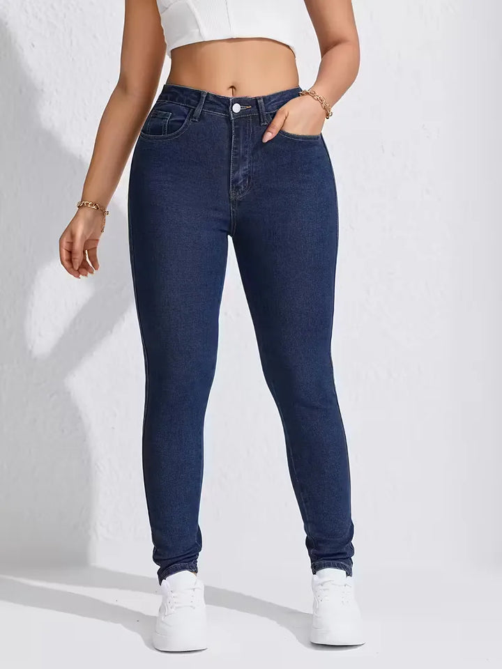 Skinny jeans met hoge taille