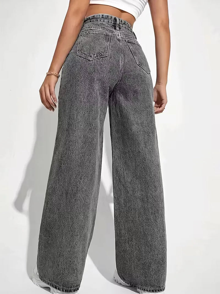 Wide leg broek met hoge taille
