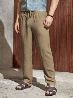Pantalons met drawstring en straight leg