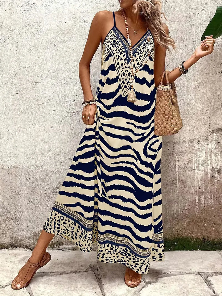 Maxi jurk met leopard print