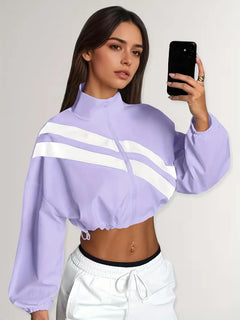 Track jacket met elastische manchetten