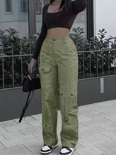 Cargo broek met hoge taille