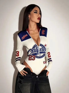 Bodysuit met capuchon en lange mouwen
