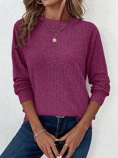 Ribbeltrui met ronde hals