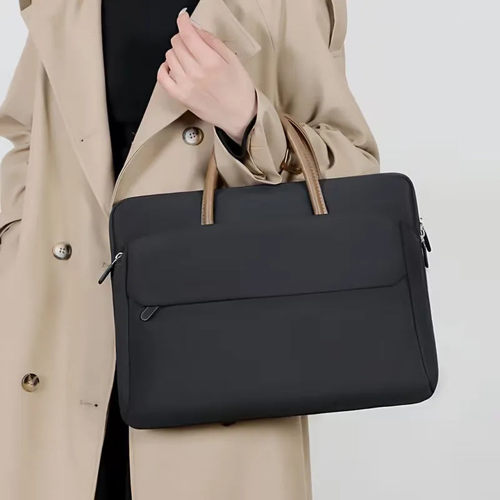 Laptoptas met voorvak en rits