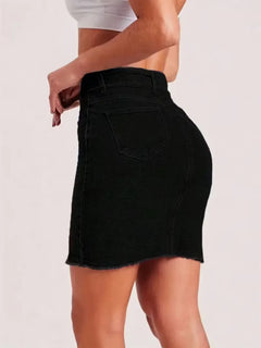 Denim rok met hoge taille