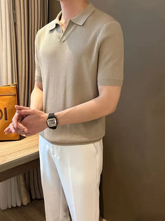 Polo's met V-neck en korte mouwen