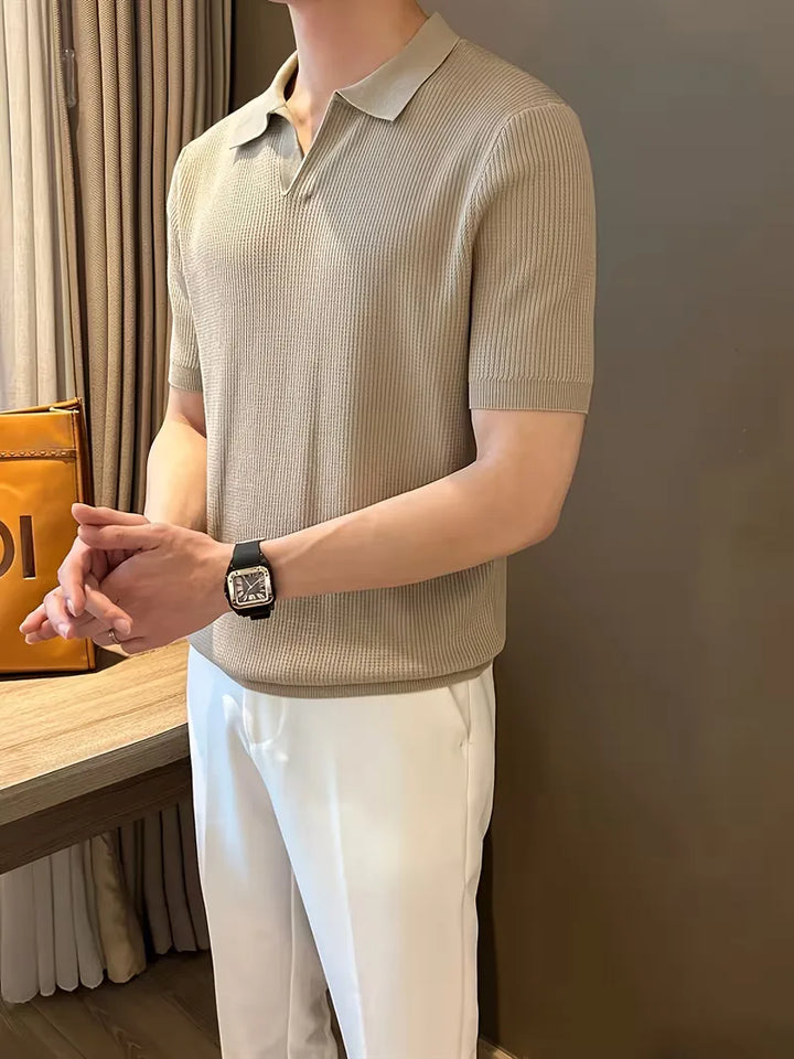 Polo's met V-neck en korte mouwen