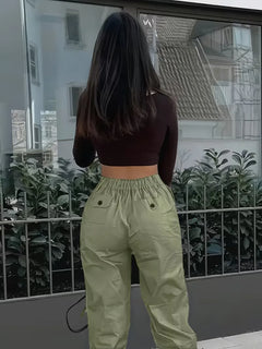 Cargo broek met hoge taille