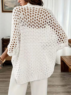Oversized cardigan met hollow-out design