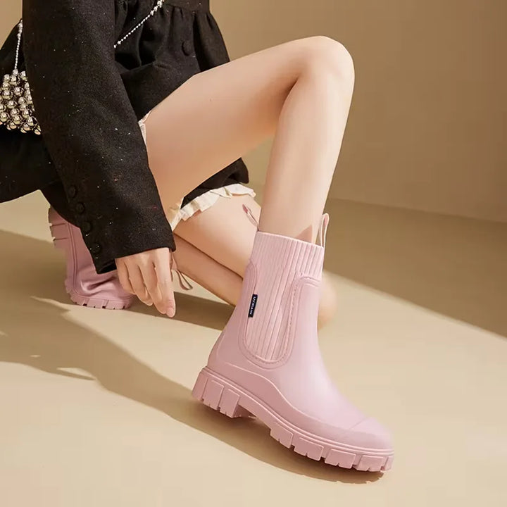 Chelsea boots met ribbed elastic panels