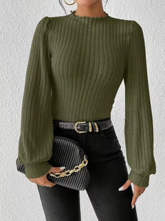 Bodysuit met rib-knit en lange mouwen