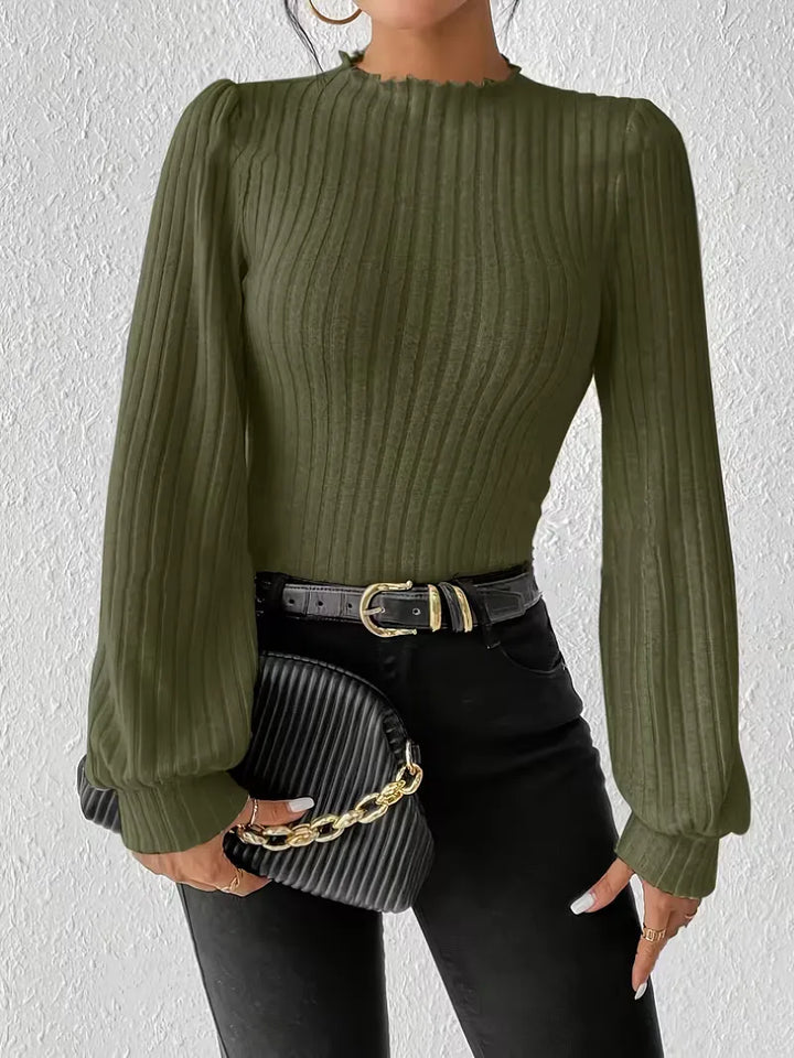 Bodysuit met rib-knit en lange mouwen