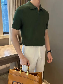 Polo's met V-neck en korte mouwen