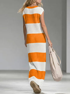 Maxi cover-up met V-hals