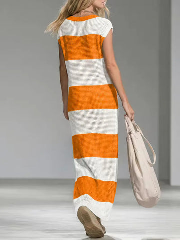 Maxi cover-up met V-hals