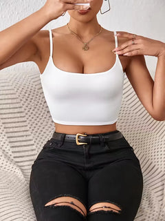Crop top met spaghetti straps