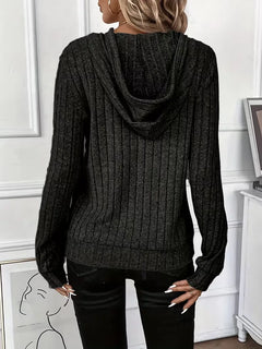 Hoodie met ribbelstructuur
