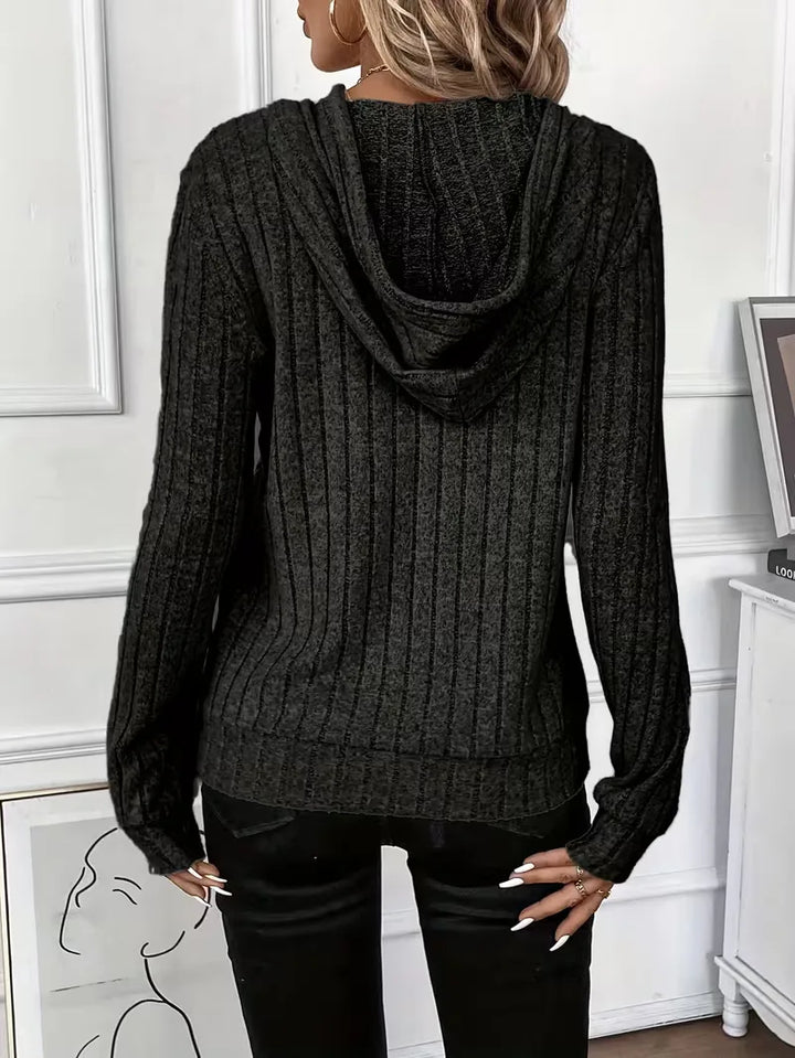 Hoodie met ribbelstructuur
