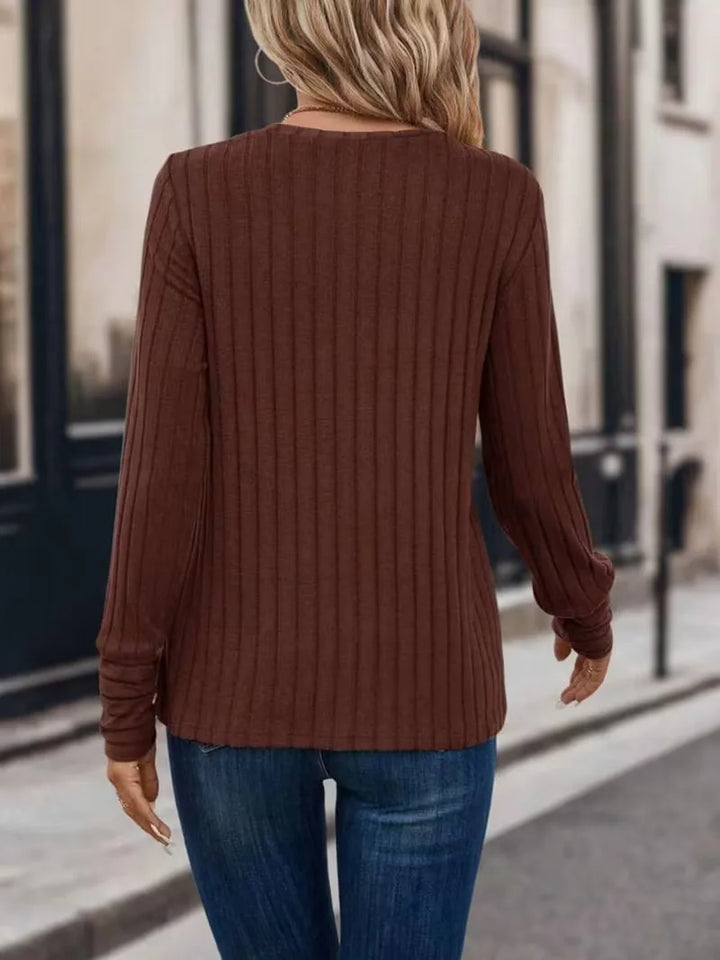 Longsleeve met ribbelstructuur