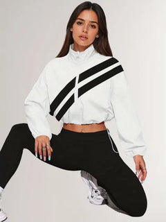 Track jacket met elastische manchetten