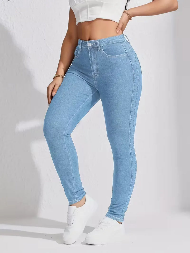 Skinny jeans met hoge taille