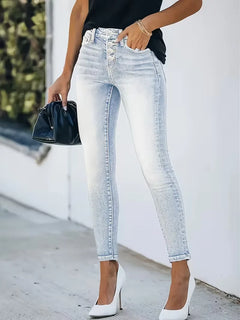 Skinny jeans met hoge taille