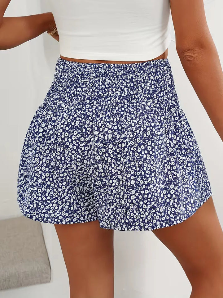 Short met hoge taille en bloemenpatroon