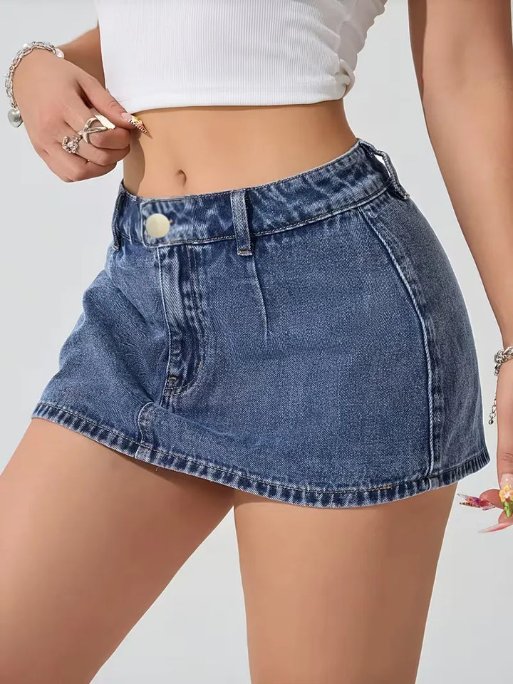Denim rok met hoge taille