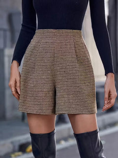 High-waisted wide-leg shorts