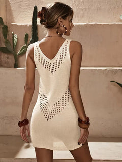 Beach cover-up met cut-out details