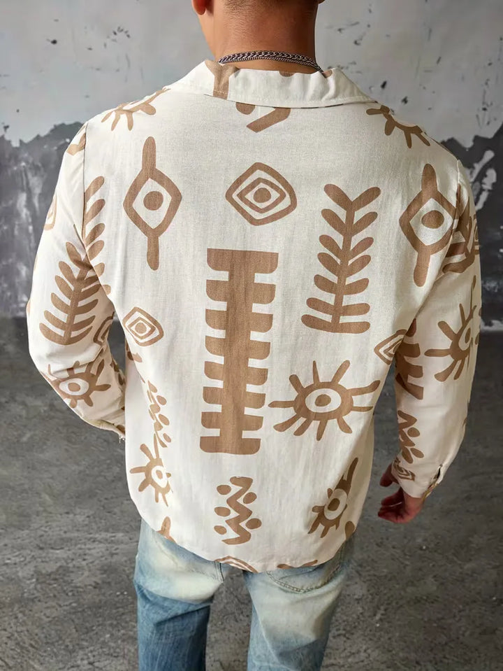 Casual overhemd met abstract print
