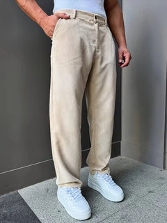 Corduroy pantalons met rechte pijpen