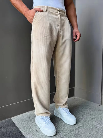 Corduroy pantalons met rechte pijpen