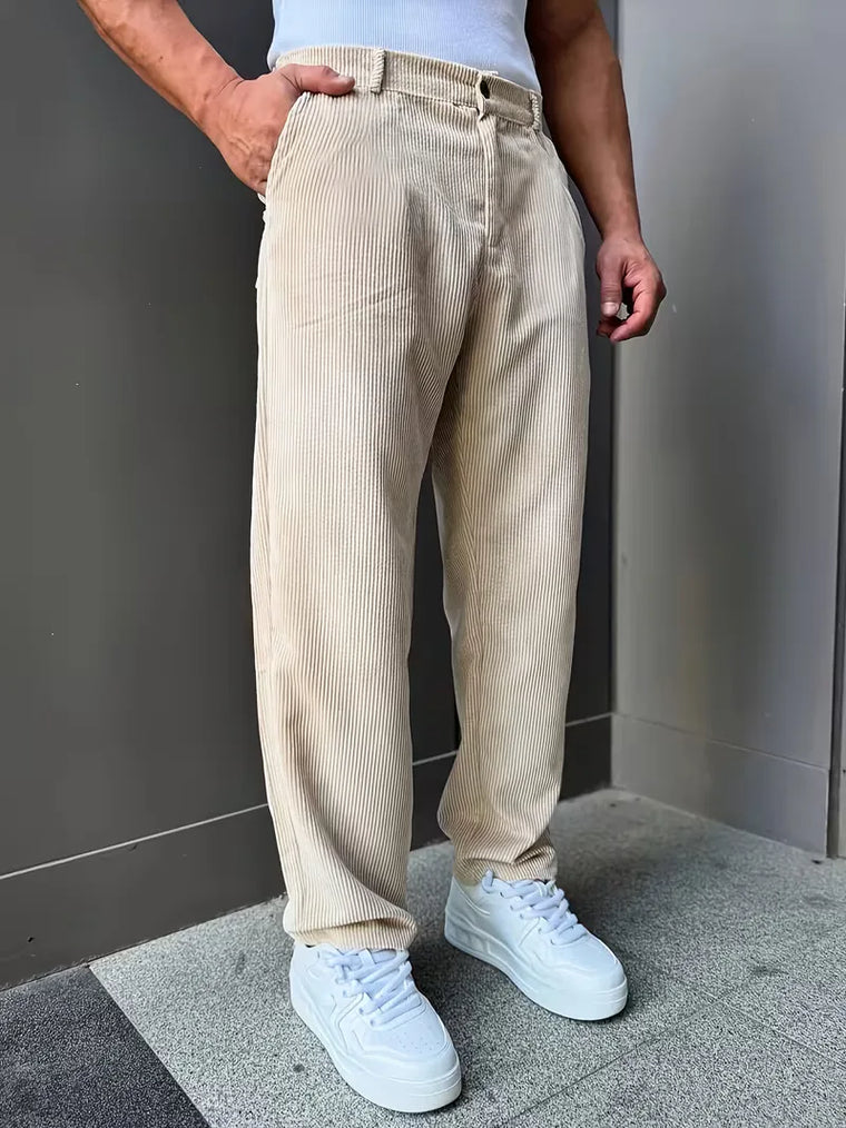 Corduroy pantalons met rechte pijpen