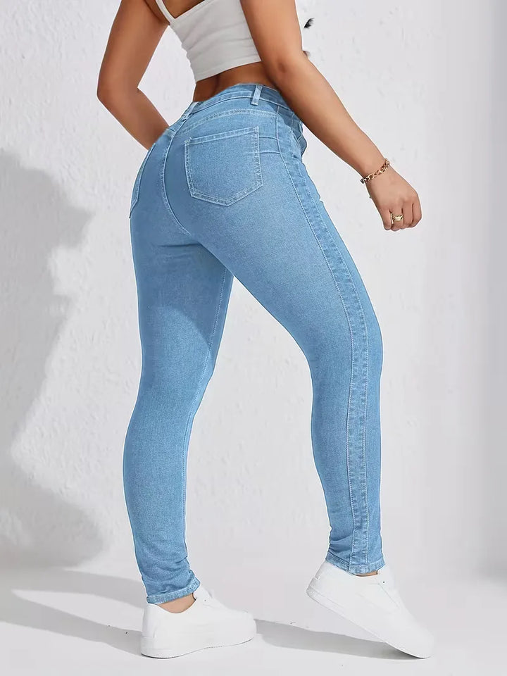 Skinny jeans met high waist