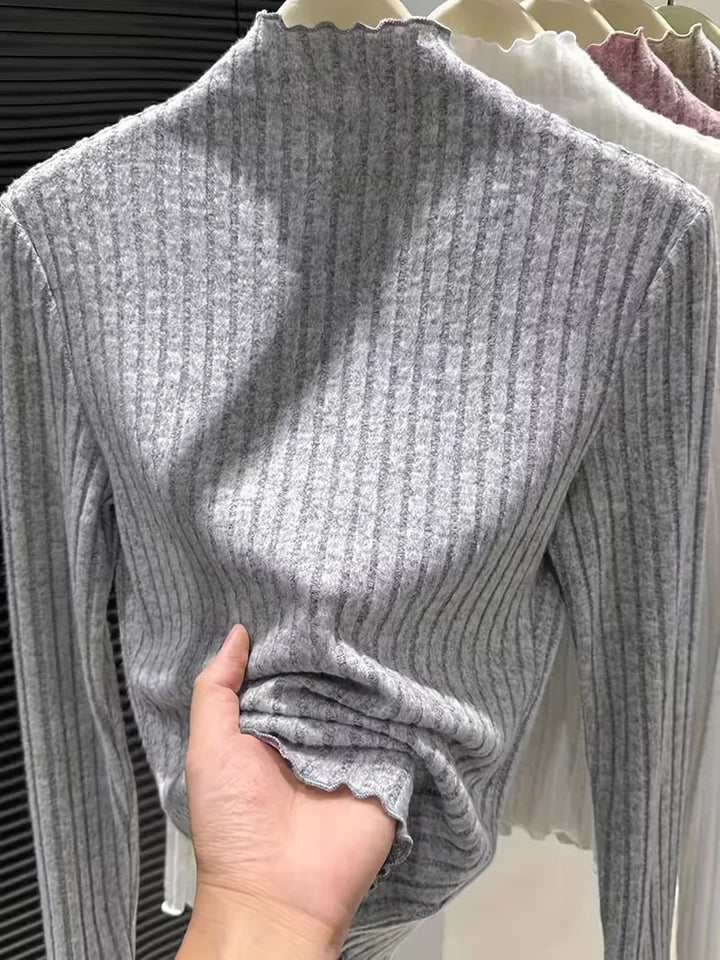Longsleeve met mock neckline