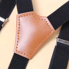Bretels met leren detail