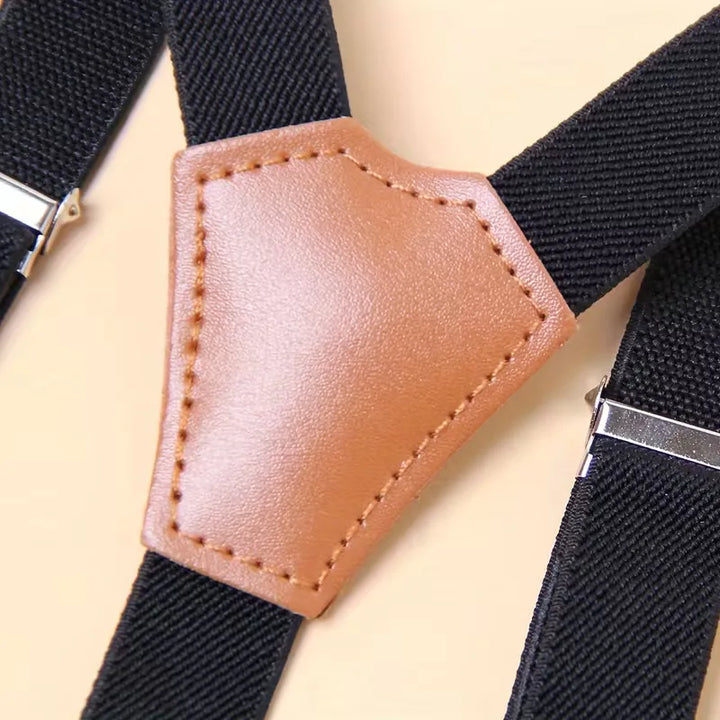Bretels met leren detail
