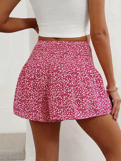 Short met hoge taille en bloemenpatroon