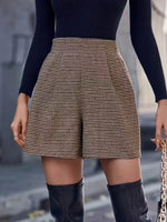 High-waisted wide-leg shorts