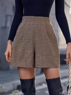 High-waisted wide-leg shorts