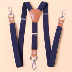 Bretels met leren detail