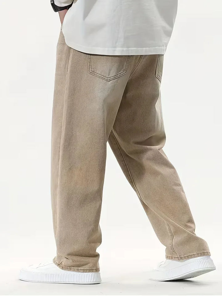 Loose fit jeans met wide leg