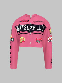 Bomberjack met graphic text