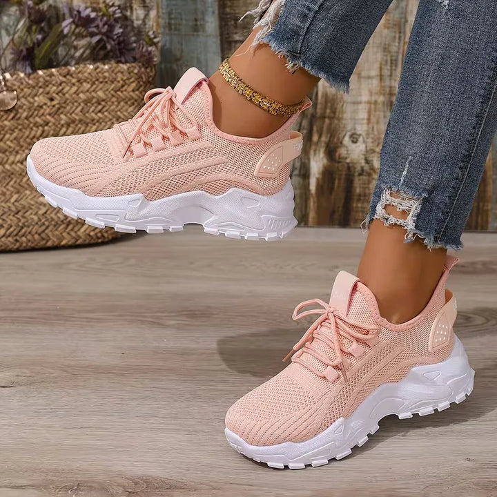 Lage sneaker met mesh bovenkant