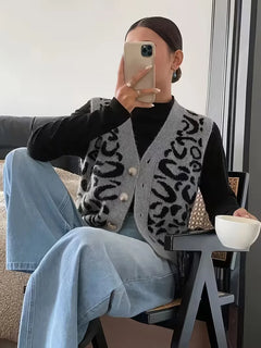 Gilet met panterprint